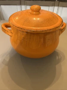 NUOVO De Silva Fabrique En Italie Pentola in Terracotta Pentola Arancione Diametro 6" - Foto 1 di 13