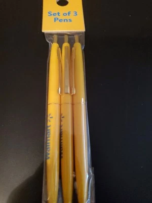 Conjunto de três canetas amarelas Walmart - Imagem 1 de 3