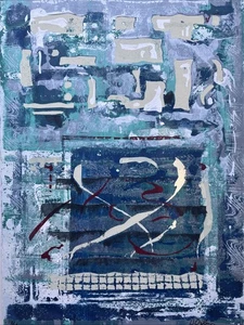 Abstract Silkscreen “The Story Teller” 11/12 Indianapolis Artist Donna Osbun - Picture 1 of 13