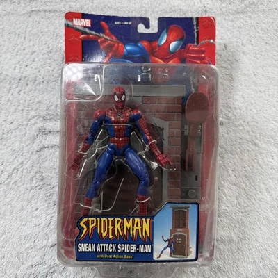 ToyBiz 蜘蛛侠经典 Sneak Attack 全新漫威传奇 带双动作底座 — 第 1/4 张图片