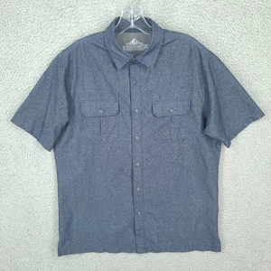Camicia Croft And Barrow asciugatura rapida uomo media con bottoni blu manica corta - Foto 1 di 8
