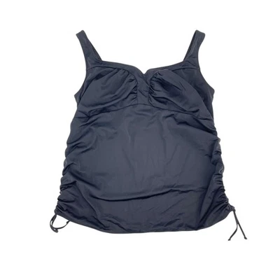 Elomi Black Tankini Swim Top Womens Plus Size 22 Slimming Swimwear Resort Beach - Image 1 of 4
