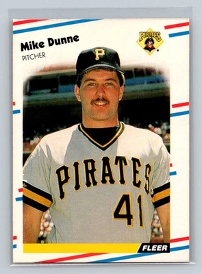 1988 Fleer #328 Mike Dunne Pittsburgh Pirates Baseball Card - Image 1 of 2
