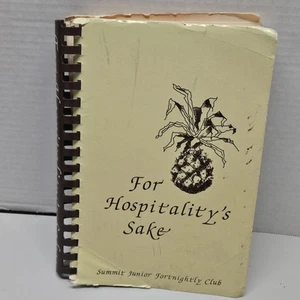 For Hospitality's Sake 1982 Cookbook Summit Junior Fortnightly Club New Jersey - Picture 1 of 12