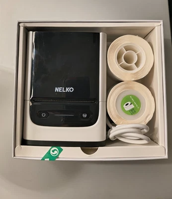 Nelko PM220 Bluetooth Thermo Etikettendrucker + 3 Etikettenrollen - Bild 1 von 4