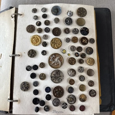 VINTAGE ANTIQUE SEWING BUTTON CARD COLLECTION MISC BUTTONS - Image 1 of 4