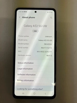 LEGGI* LIVE DEMO UNIT Samsung Galaxy A53 5G - 128 GB - (Verizon) Nero ~m763 - Immagine 1 di 3