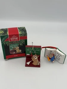 Lehrer Weihnachtsschmuck Vintage 90er Jahre Punze Andenken Maus Eichhörnchen - Bild 1 von 8