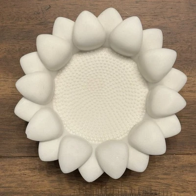 Bath & Body Works Candle Holder Sunflower Bowl White 3 Wick Pedestal RARE BBW - Image 1 of 4