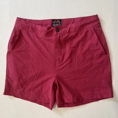 Pantalones Cortos Faherty Todo el Día Chinos Para Hombre 31 Rosa Hibisco 9" Entrepierna Ligeros Foto 1 de 4