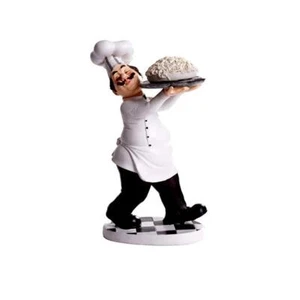 Statuina Chef Francese Decorativa Piatto Porta Pasta - Resina Casa Bancone... - Foto 1 di 3