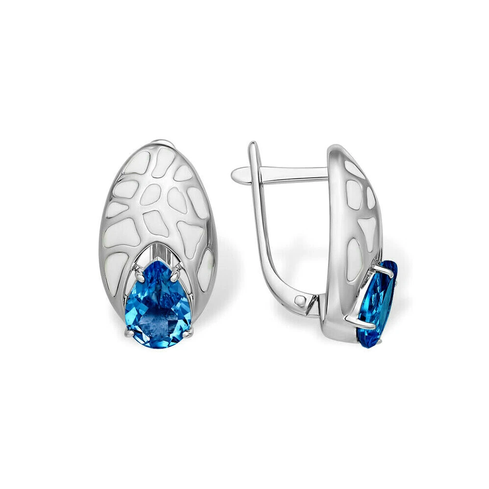 Ohrringe Creole Ohrschmuck Silber London Topas Silberohrringe Echtschmuck SFY - Bild 1 von 3