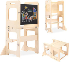 Labebe Montessori Torre per Bambini, 3 in 1 Pieghevole Torre Didattica, Scala Sg
