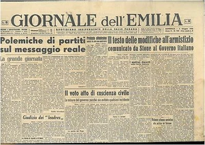 ZEITUNG DER EMILIA 2. JUNI 1946 ZEITUNGEN DER REPUBLIK - Bild 1 von 1