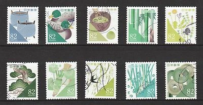 JAPAN 2016 GREETINGS TRADITIONAL COLOUR IN DAILY LIFE 82 YEN COMP. SET 10 STAMPS - Image 1 of 4