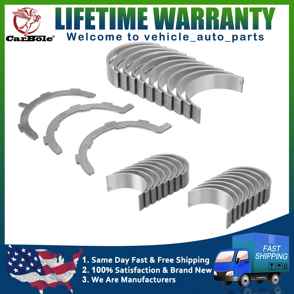 STD Standard Size Main Rod Bearings Set for Ford E-150 LINCOLN 4.6L 281/5.4L 330 - Image 1 of 4