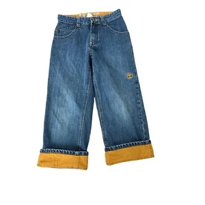 VINTAGE 90'S TIMBERLAND BOY'S BAGGY STRAIGHT LEG JEANS SZ 8 - Picture 1 of 6