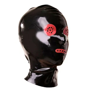 Latex Mask Hood with Mesh Eyes and Mouth for Catsuit ClubWear Latex Fetish 0.4mm - Picture 1 of 7