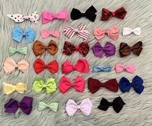 Lot Of 28 Mini Ribbon Bows Multicolor Girls Hair Accessories - Picture 1 of 5