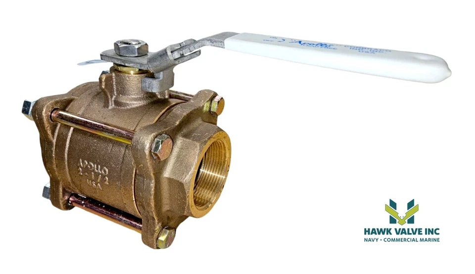 2-1/2" BRONZE 3-PC FULL PORT APOLLO BALL VALVE 82LF-149-27 - Image 1 of 4