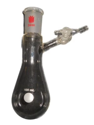 Synthware 24/40 100mL Modified Schlenk Reaction Flask w/ 2mm Glass Stopcock - Image 1 of 3