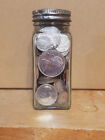 jar old vintage antique SILVER coin lot 1916 Mercury world coins pennys 17oz
