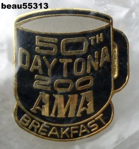 ⭐AMA 1991 50th DAYTONA 200 BREAKFAST GREAT HARLEY INDIAN VEST JACKET HAT PIN - Picture 1 of 1