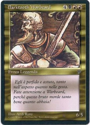 BARKTOOTH WARBEARD X1 MAGIC MTG  ITALIAN LEGENDS  EXCELLENT (EX)  - Image 1 of 2