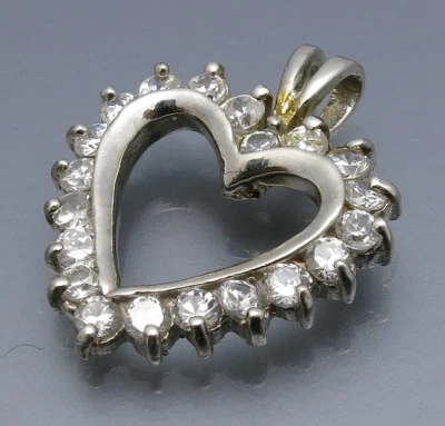 REIF-DESIGN - FUNKELNDER HERZ ANHÄNGER  - 925 SILBER - Bild 1 von 2