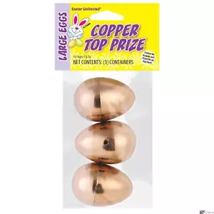 Huevos de Pascua de plástico metálico con premio superior ilimitado de Pascua, 3 quilates, 2,5", cobre - Imagen 1 de 1