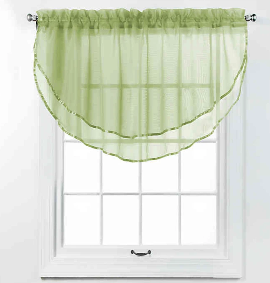 Belle Maison Stylemaster Elegance Voile 分层 Ascot Valance 24 x 60 — 第 1/4 张图片