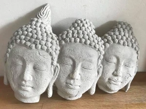 Latex Mould for making this 3 Face Buddha plaque - Picture 1 of 1