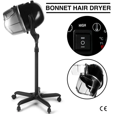 Professional Salon Hair Dryer Stand Bonnet Hood Adjustable Heating Timer Wheels - Image 1 of 4