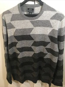 Maglione uomo Alfani grigio taglia XL girocollo grigio pullover geometrico 1073 - Foto 1 di 12