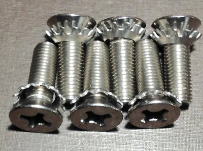 Chevy 5/16-24 x 1" cabeza plana acero inoxidable máquina tornillos y arandelas 6 piezas Foto 1 de 4