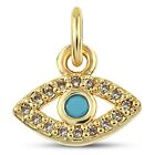 Evil Eye Charms - Gold Plated Cubic Zirconia Charms For Bracelet