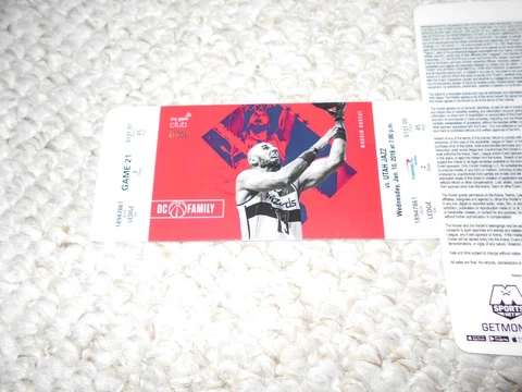 Washington Wizards Unused Ticket VIP 2018 Marcin Gortat Utah Jazz Cover