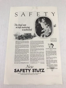 Safety Stutz Automobile Vtg 1926 Print Ad Mother And Child Advertising Art - Picture 1 of 4