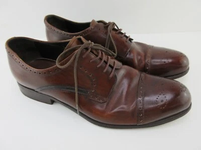 Prada Leather Oxford Dress Shoes Men's Size 7 Brown Lace Up - Image 1 of 4