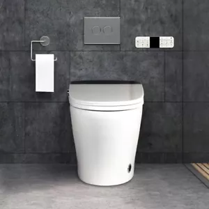 EUROTO Luxury Dual Flush Smart Toilet Bidet Auto Lid Heated Seat 3-User Memory - Picture 1 of 9
