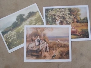 Sammlung von 3 großen 44 cm x 34 cm Qualität Kunstdrucke Kinder auf dem Land L7 - Bild 1 von 4