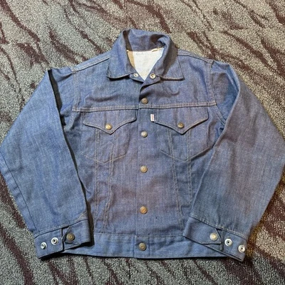 Levis Vintage Kids 1970s Denim Trucker Jacket Boys 14 White Tab Snap Button - Image 1 of 4