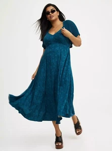 Maxi Vestido Torrid Azul Trapecio V2 Nuevo Con Etiquetas Nuevo 3X - Imagen 1 de 13