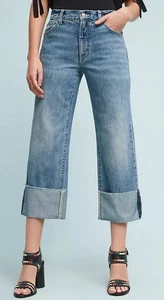 Anthropologie Damen Pilcro Folio Ultra High-Rise Cuffed Denim Jeans 28 - Bild 1 von 12