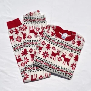 Hanna Andersson Christmas Print Pajama Set Kids Unisex 130 US 8 Organic - Picture 1 of 7