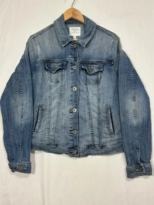 Chaqueta de mezclilla Torrid para mujer 1 lavado medio elástico desgastado camionero occidental Foto 1 de 4