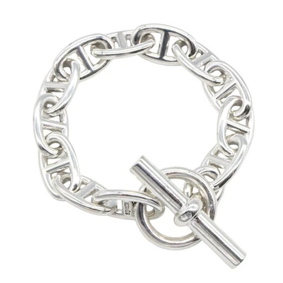 Bracelet HERMES Chaîne d'Ancre TGM 12 cadres argent 925 occasion unisexe - Photo 1/4