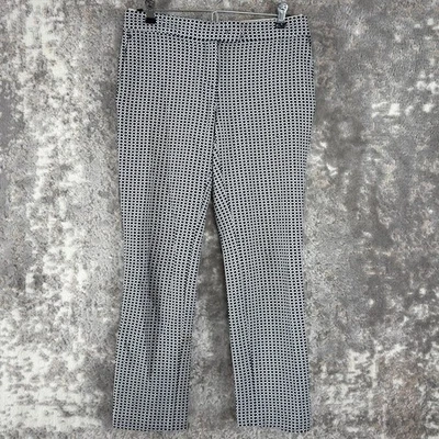 Pantalones al tobillo Ann Taylor para mujer talla 0 Devin a medida azul marino blanco botón cremallera Foto 1 de 4