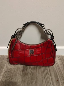 Dooney & Bourke Schultertasche rot Kroko-Prägung Leder Vintage Y2K sehr guter Zustand  - Bild 1 von 11
