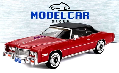 MCG 1/18 DIECAST 1976 CADILLAC ELDORADO CONVERTIBLE IN RED/BLACK ROOF MCG18471 - Image 1 of 4